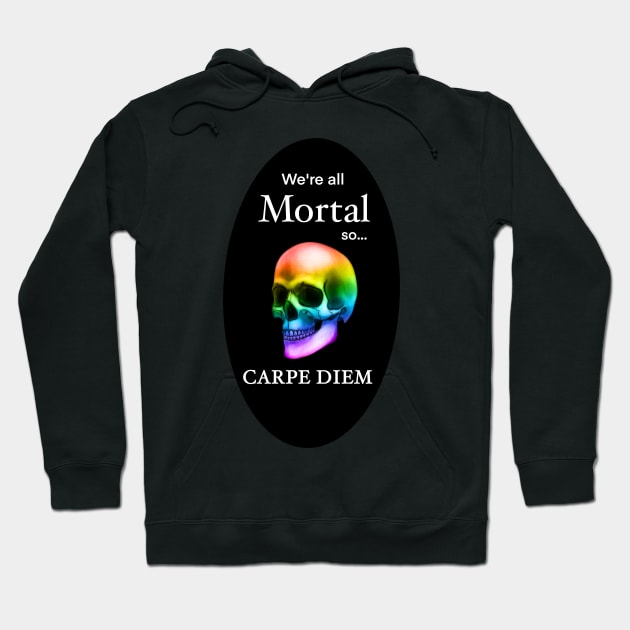 Skull Rainbow. Carpe Diem. Hoodie by Naturascopia